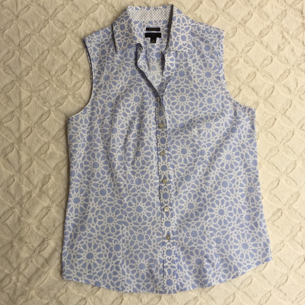 {Talbots} button up sleeveless blouse